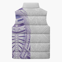 Traditional Polynesian Art Tattoos Sleeveless Puffer Jacket Purple Color LT03 - Polynesian Pride