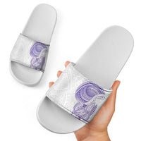 Traditional Polynesian Art Tattoos Slide Sandals Purple Color - Polynesian Pride
