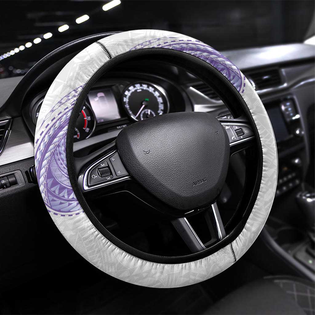 Traditional Polynesian Art Tattoos Steering Wheel Cover Purple Color LT03 Universal Fit Purple - Polynesian Pride