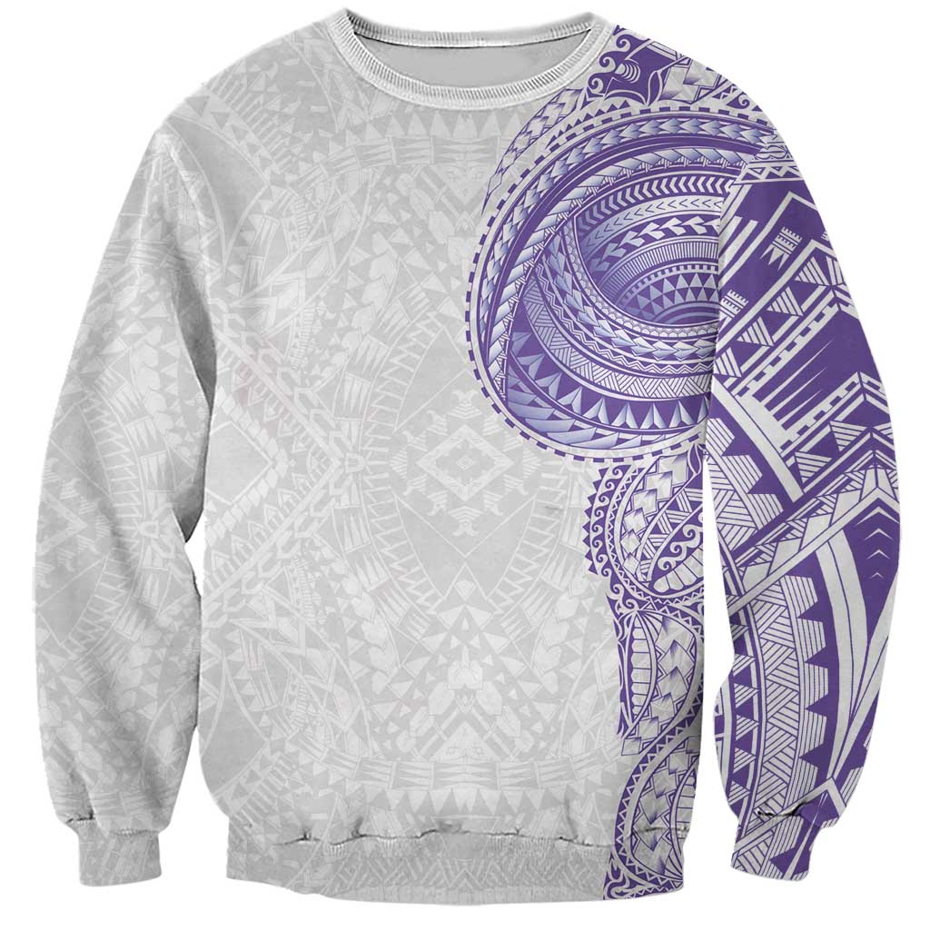 Traditional Polynesian Art Tattoos Sweatshirt Purple Color LT03 Unisex Purple - Polynesian Pride