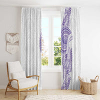 Traditional Polynesian Art Tattoos Window Curtain Purple Color - Polynesian Pride