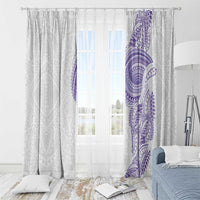 Traditional Polynesian Art Tattoos Window Curtain Purple Color - Polynesian Pride