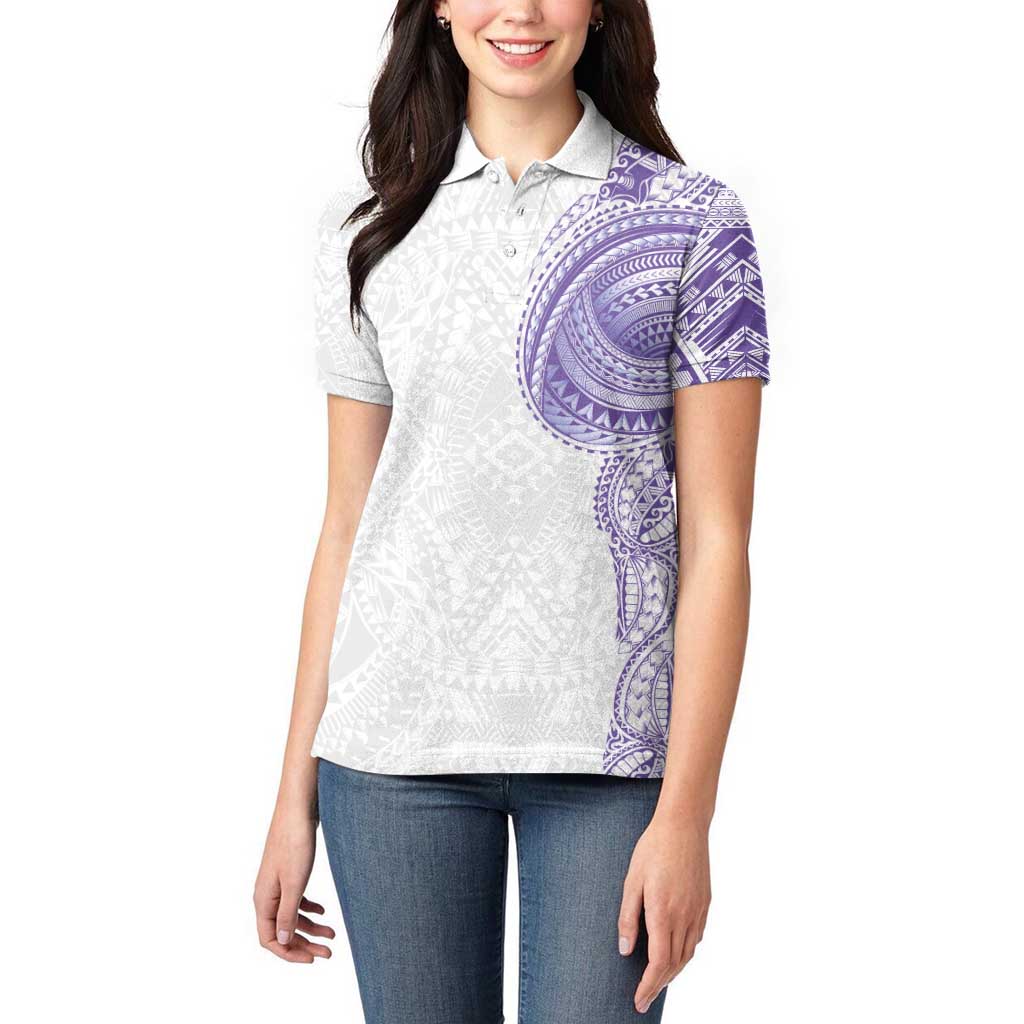 Traditional Polynesian Art Tattoos Women Polo Shirt Purple Color - Polynesian Pride