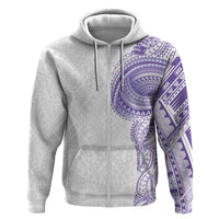 Traditional Polynesian Art Tattoos Zip Hoodie Purple Color - Polynesian Pride