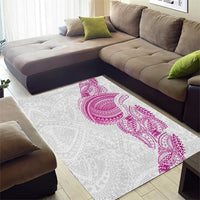 Traditional Polynesian Art Tattoos Area Rug Pink Color - Polynesian Pride