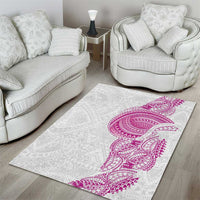 Traditional Polynesian Art Tattoos Area Rug Pink Color - Polynesian Pride