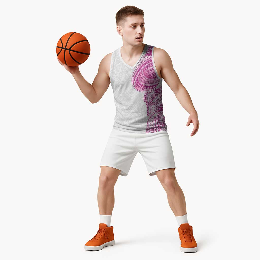 Traditional Polynesian Art Tattoos Basketball Jersey Pink Color LT03 - Polynesian Pride