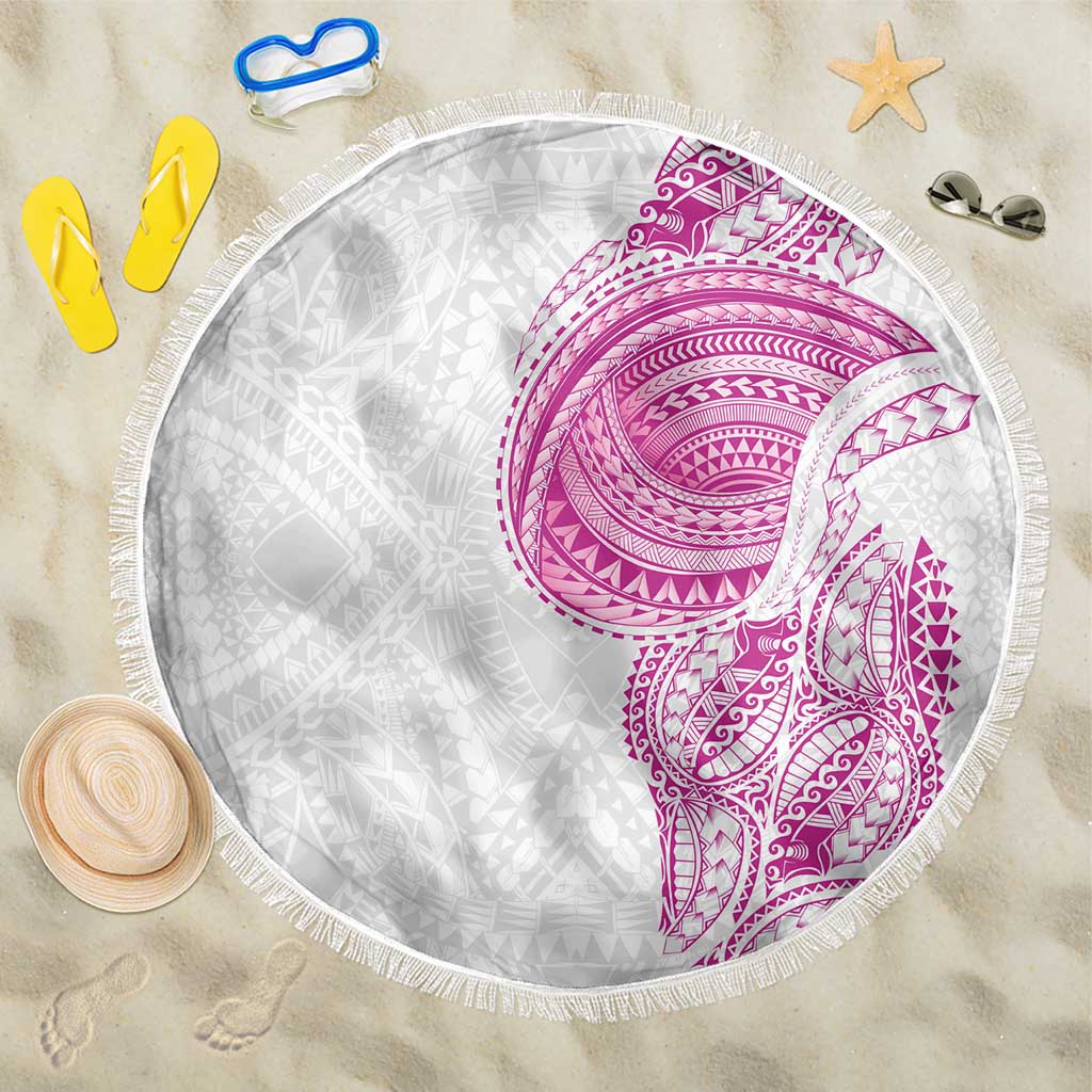 Traditional Polynesian Art Tattoos Beach Blanket Pink Color LT03 One Size 150cm Pink - Polynesian Pride
