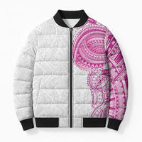 Traditional Polynesian Art Tattoos Bomber Puffer Jacket Pink Color LT03 Unisex Pink - Polynesian Pride