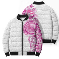 Traditional Polynesian Art Tattoos Bomber Puffer Jacket Pink Color LT03 - Polynesian Pride