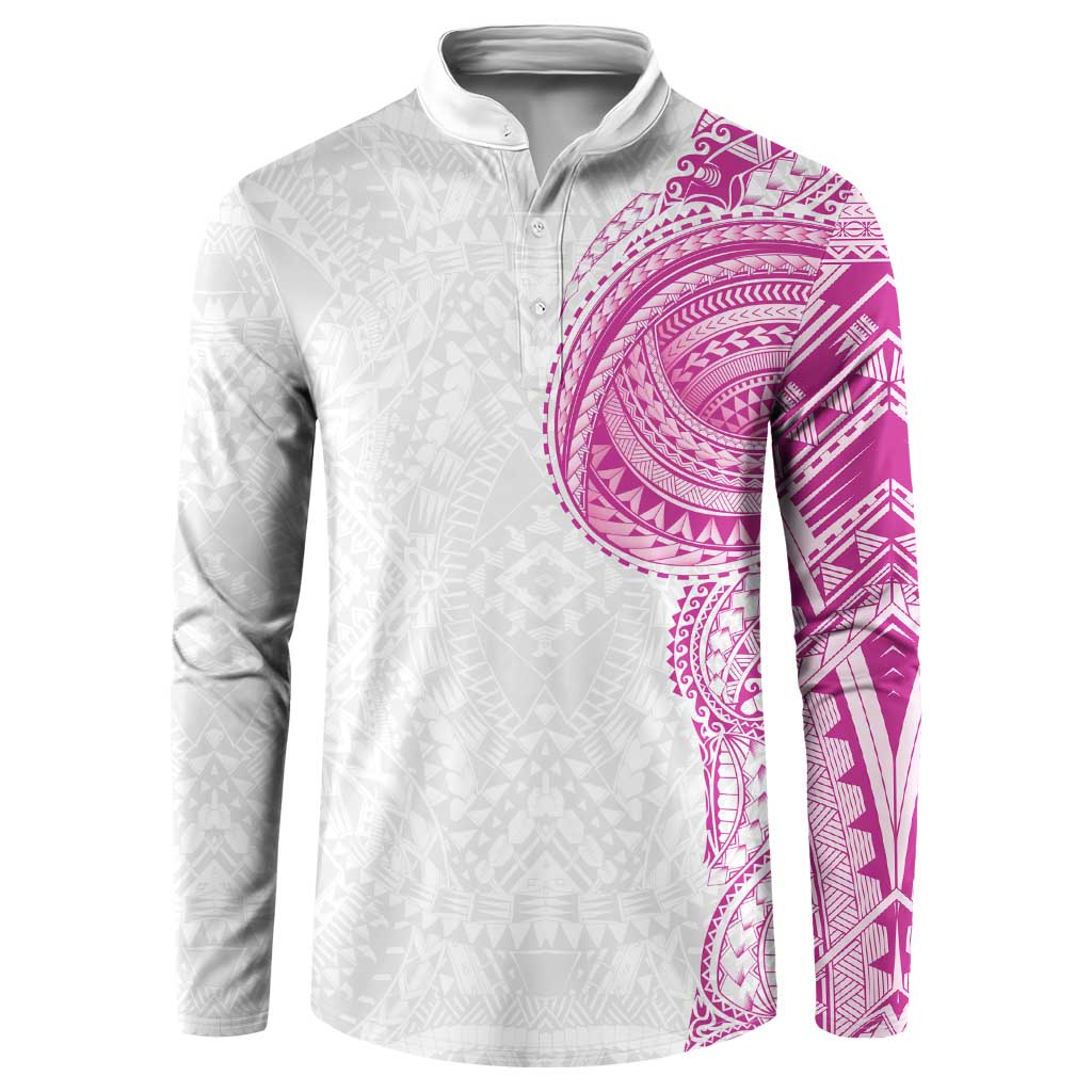 Traditional Polynesian Art Tattoos Button Sweatshirt Pink Color LT03 Pink - Polynesian Pride