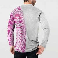 Traditional Polynesian Art Tattoos Button Sweatshirt Pink Color LT03 - Polynesian Pride