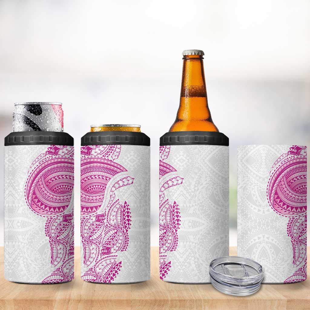Traditional Polynesian Art Tattoos 4 in 1 Can Cooler Tumbler Pink Color LT03 - Polynesian Pride