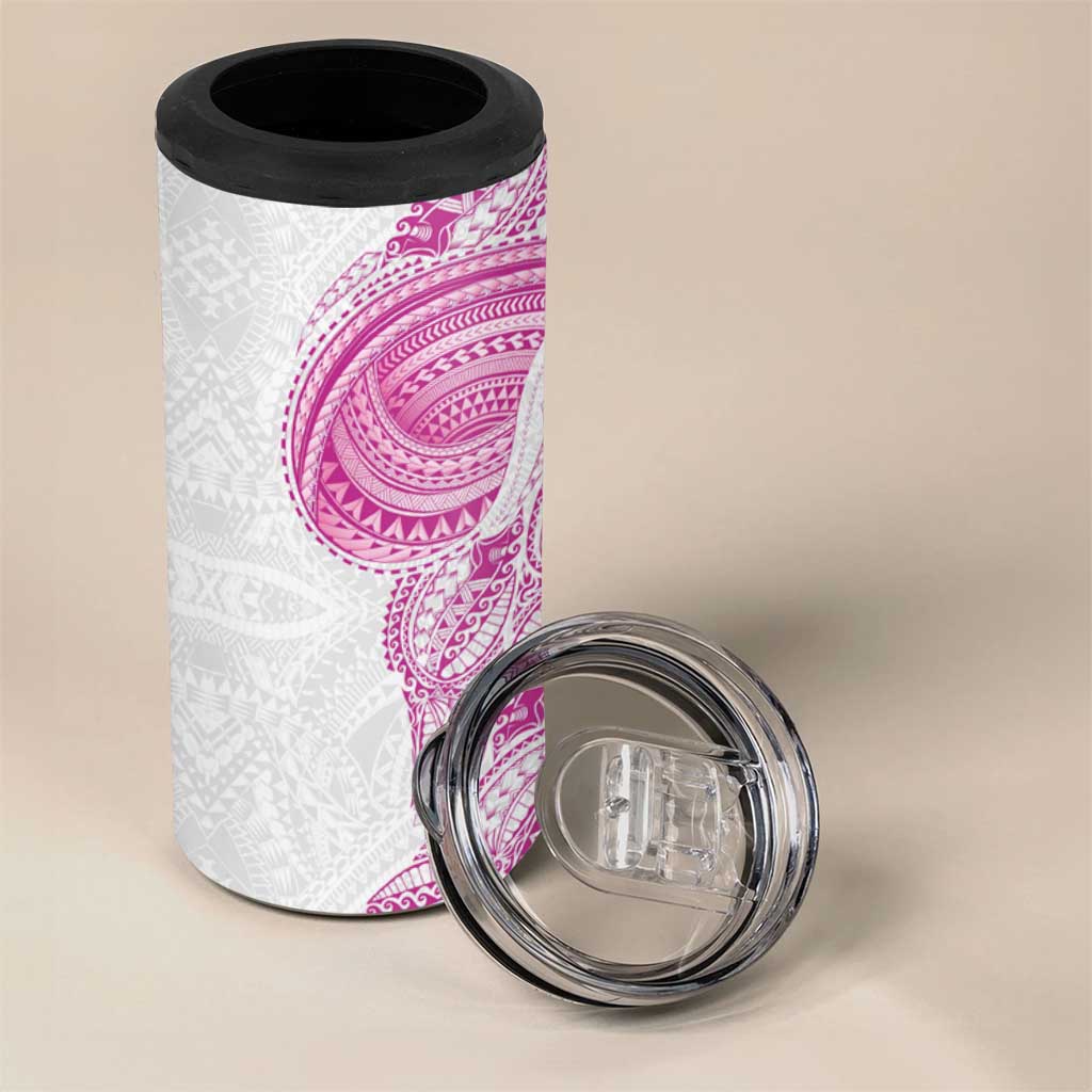 Traditional Polynesian Art Tattoos 4 in 1 Can Cooler Tumbler Pink Color LT03 - Polynesian Pride