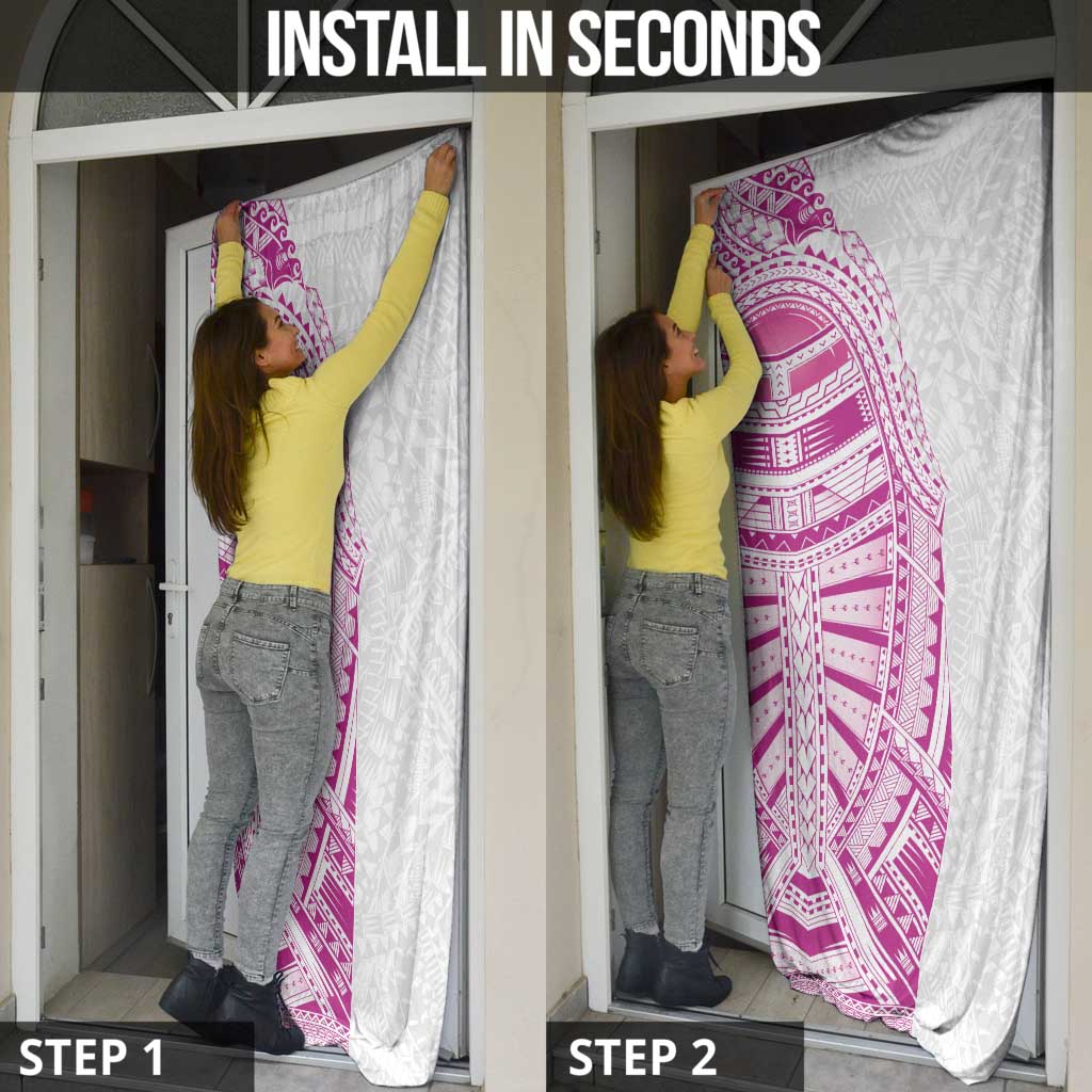 Traditional Polynesian Art Tattoos Door Cover Pink Color - Polynesian Pride