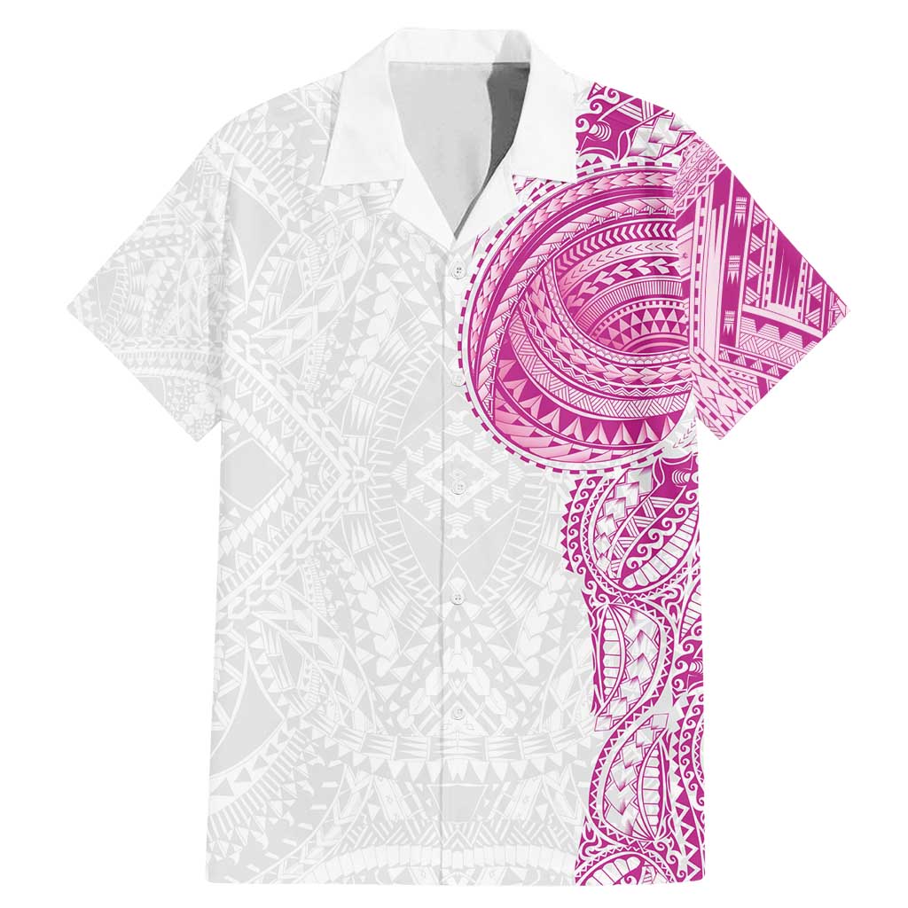 Traditional Polynesian Art Tattoos Family Matching Mermaid Dress and Hawaiian Shirt Pink Color - Polynesian Pride