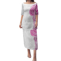 Traditional Polynesian Art Tattoos Family Matching Puletasi and Hawaiian Shirt Pink Color - Polynesian Pride