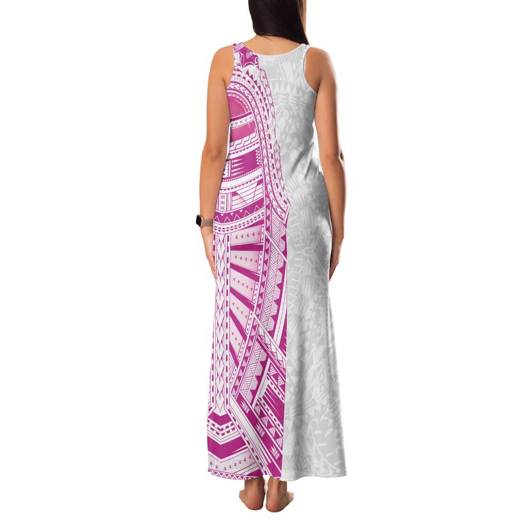 Traditional Polynesian Art Tattoos Family Matching Tank Maxi Dress and Hawaiian Shirt Pink Color - Polynesian Pride