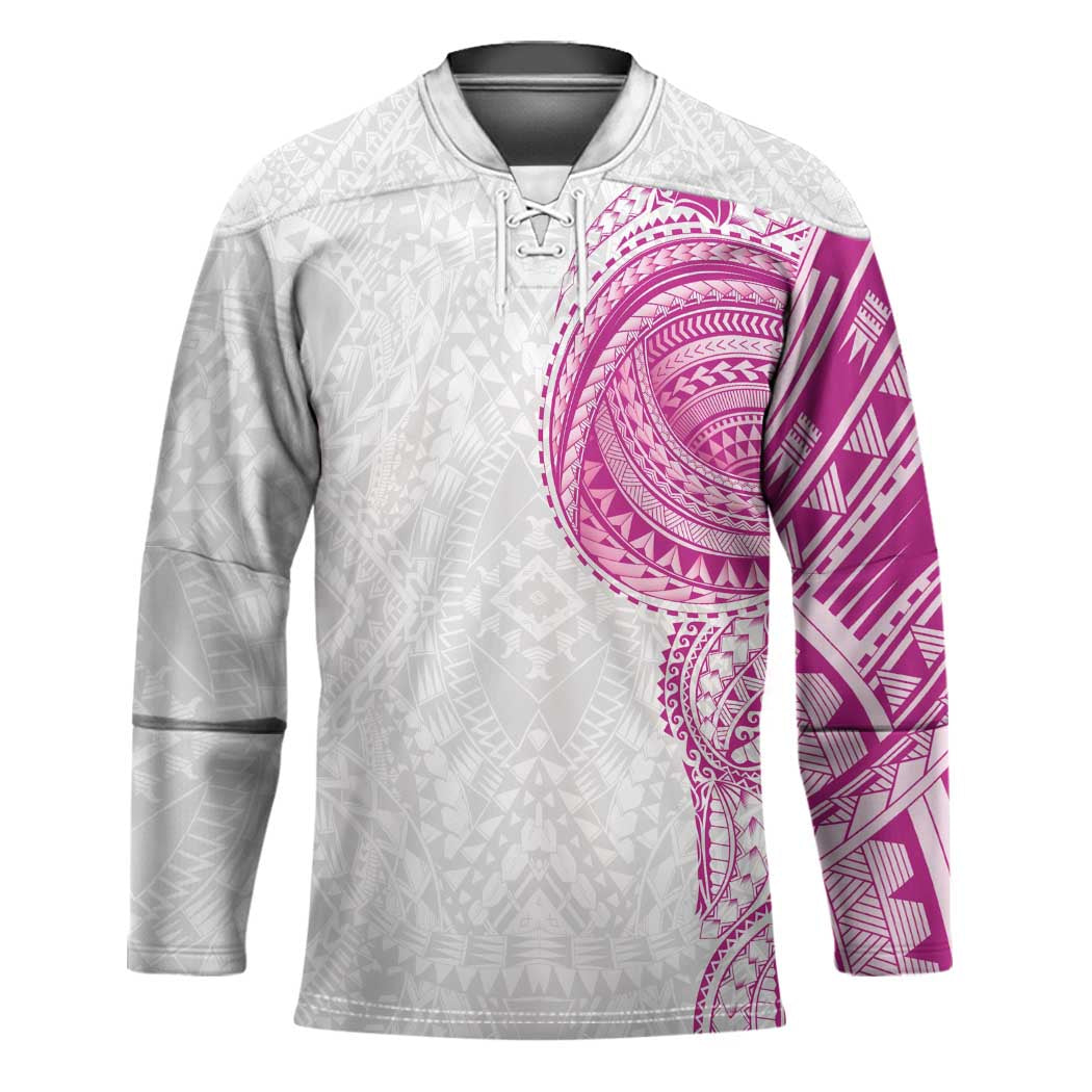 Traditional Polynesian Art Tattoos Hockey Jersey Pink Color LT03 Unisex Pink - Polynesian Pride