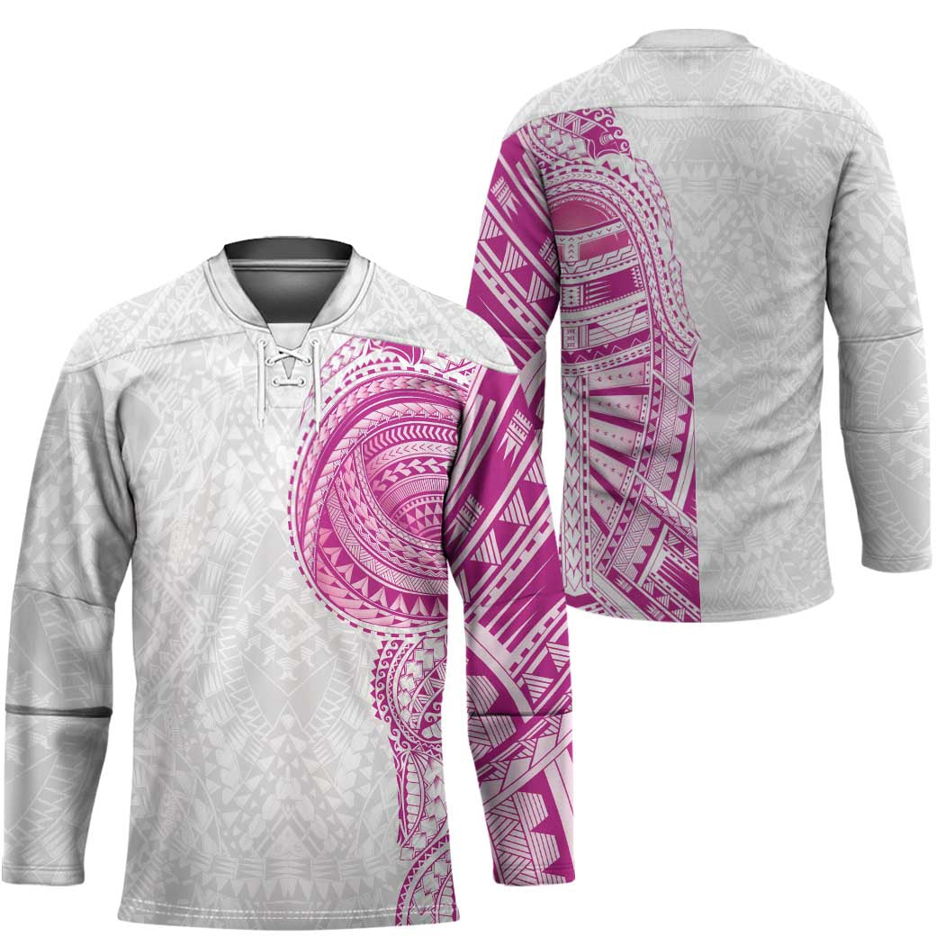Traditional Polynesian Art Tattoos Hockey Jersey Pink Color LT03 - Polynesian Pride