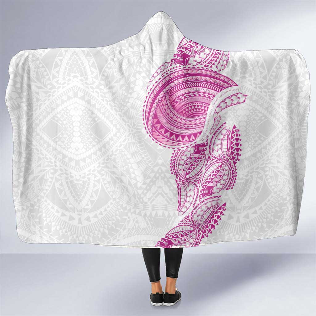 Traditional Polynesian Art Tattoos Hooded Blanket Pink Color - Polynesian Pride