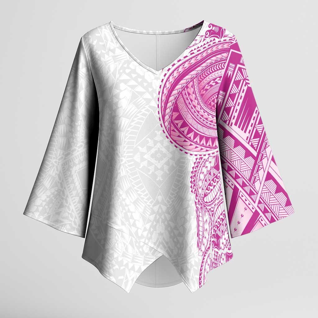 Traditional Polynesian Art Tattoos Kimono Sleeve Blouse Pink Color LT03 Female Pink - Polynesian Pride