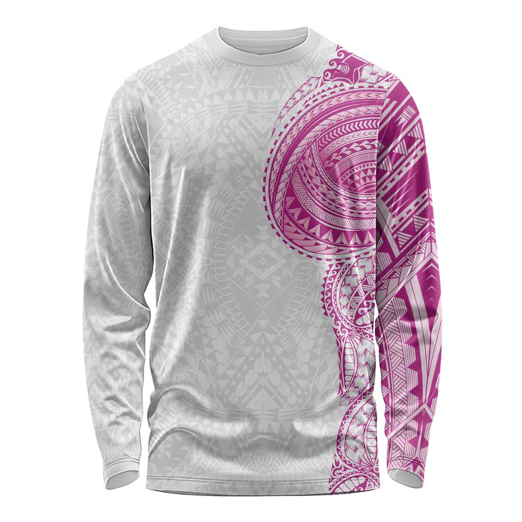 Traditional Polynesian Art Tattoos Long Sleeve Shirt Pink Color LT03 Unisex Pink - Polynesian Pride