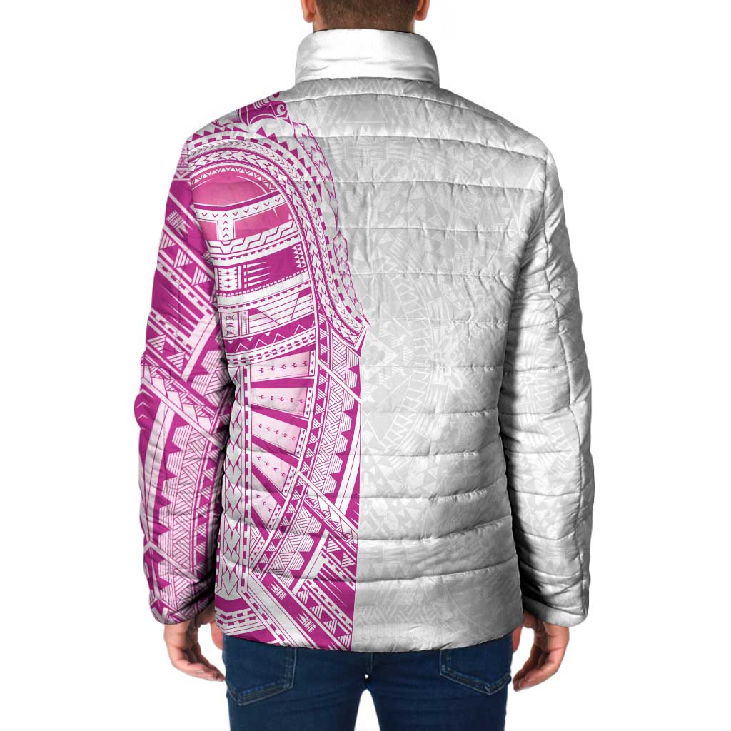 Traditional Polynesian Art Tattoos Padded Jacket Pink Color LT03 - Polynesian Pride