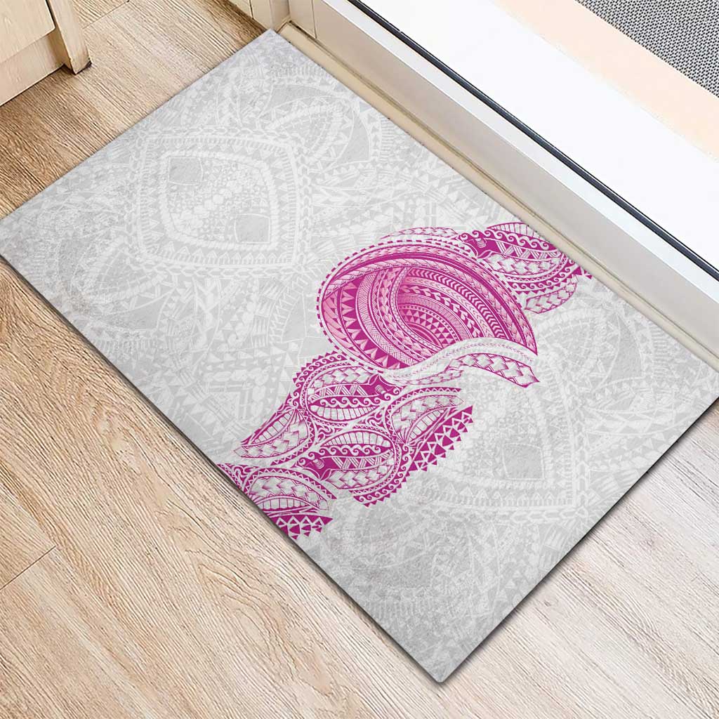 Traditional Polynesian Art Tattoos Rubber Doormat Pink Color LT03 - Polynesian Pride