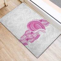 Traditional Polynesian Art Tattoos Rubber Doormat Pink Color LT03 - Polynesian Pride