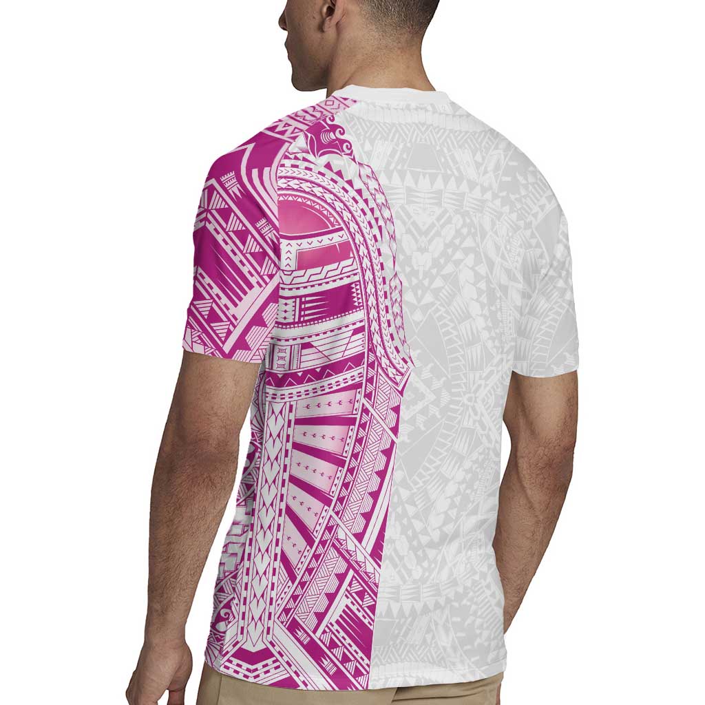 Traditional Polynesian Art Tattoos Rugby Jersey Pink Color LT03 - Polynesian Pride