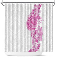 Traditional Polynesian Art Tattoos Shower Curtain Pink Color - Polynesian Pride