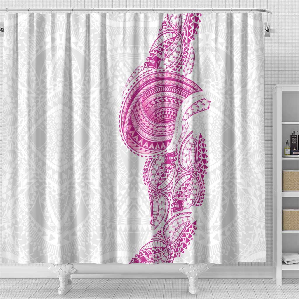 Traditional Polynesian Art Tattoos Shower Curtain Pink Color - Polynesian Pride