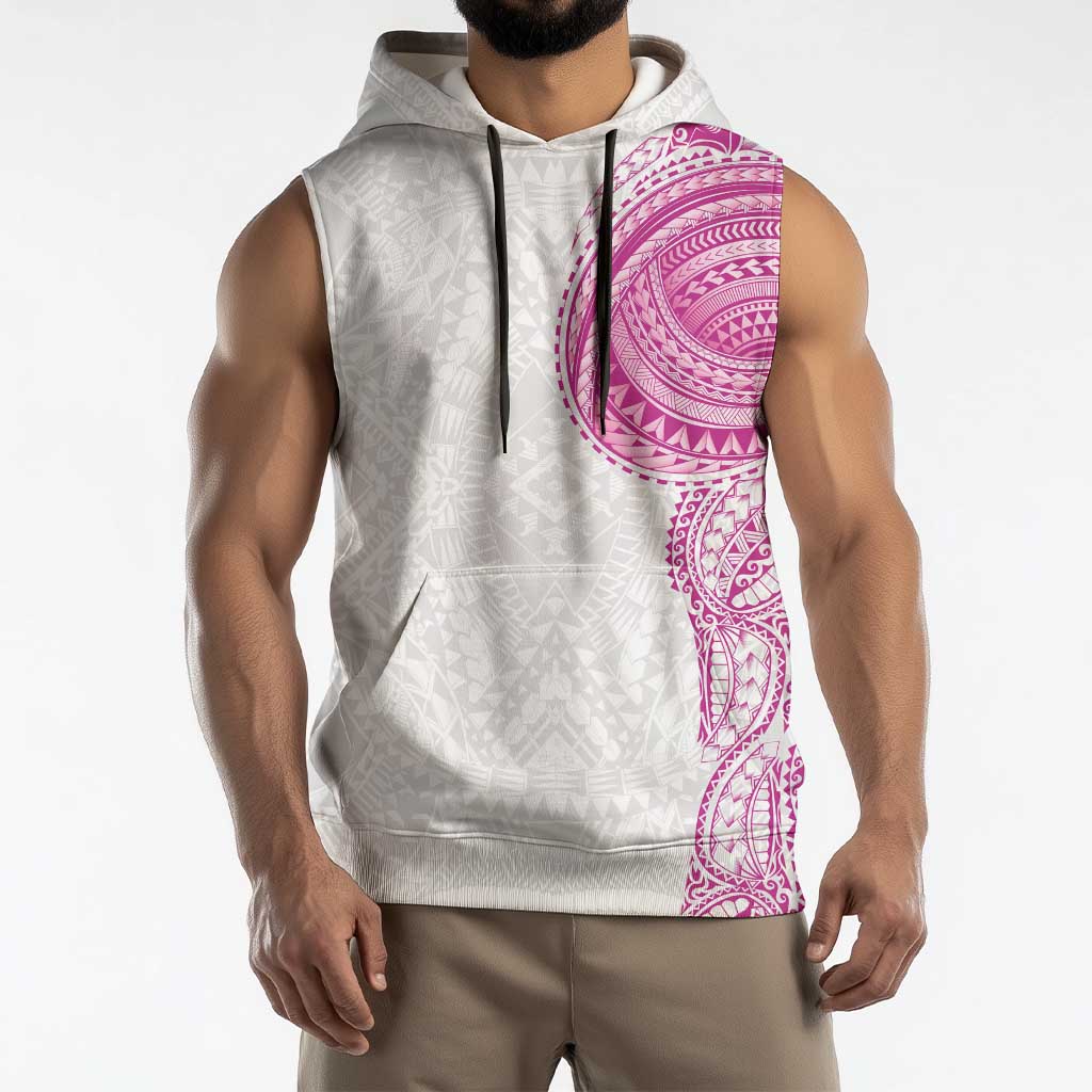 Traditional Polynesian Art Tattoos Sleeveless Hoodie Pink Color LT03 - Polynesian Pride