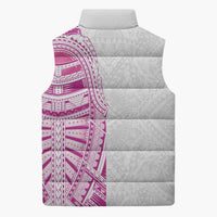 Traditional Polynesian Art Tattoos Sleeveless Puffer Jacket Pink Color LT03 - Polynesian Pride