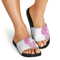 Traditional Polynesian Art Tattoos Slide Sandals Pink Color - Polynesian Pride
