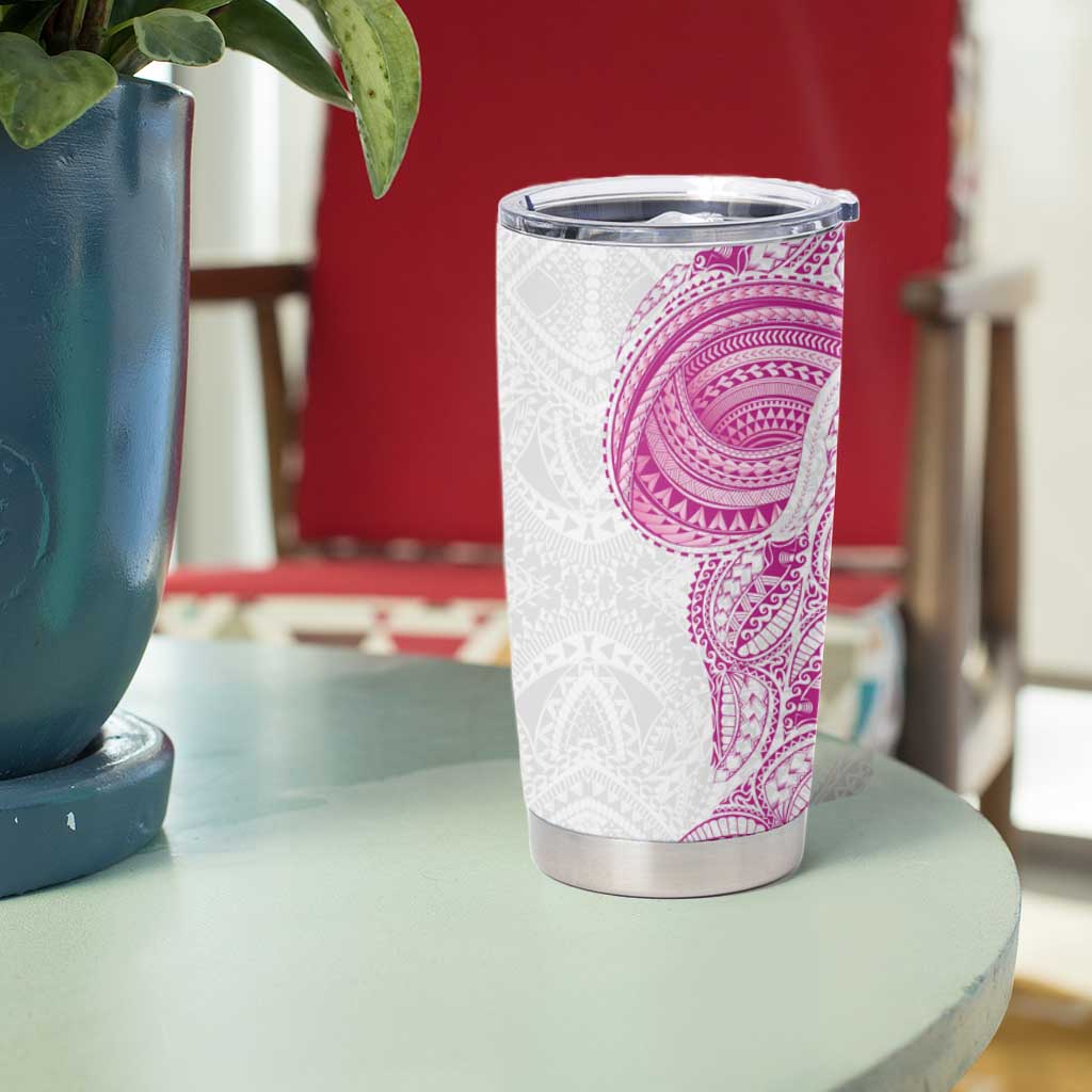 Traditional Polynesian Art Tattoos Tumbler Cup Pink Color - Polynesian Pride