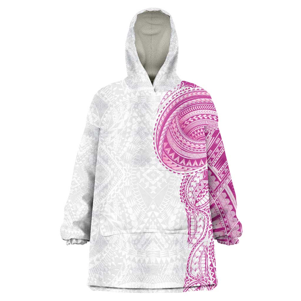 Traditional Polynesian Art Tattoos Wearable Blanket Hoodie Pink Color LT03 One Size Pink - Polynesian Pride