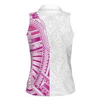 Traditional Polynesian Art Tattoos Women Sleeveless Polo Shirt Pink Color LT03 - Polynesian Pride