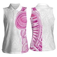Traditional Polynesian Art Tattoos Women Sleeveless Polo Shirt Pink Color LT03 - Polynesian Pride