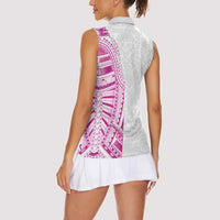 Traditional Polynesian Art Tattoos Women Sleeveless Polo Shirt Pink Color LT03 - Polynesian Pride