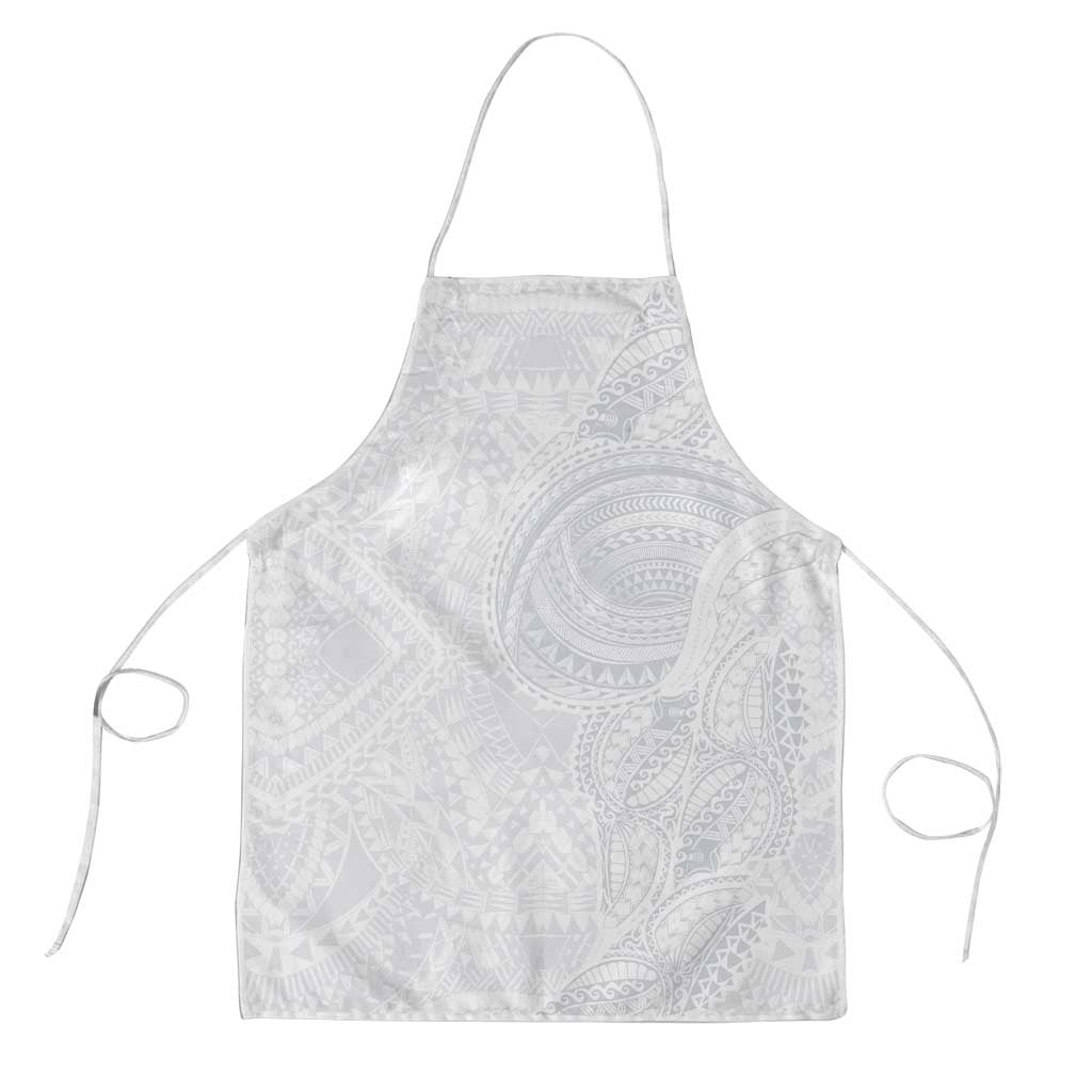 Lotu Tamaiti Apron Traditional Samoan Art Tattoos LT03 White - Polynesian Pride