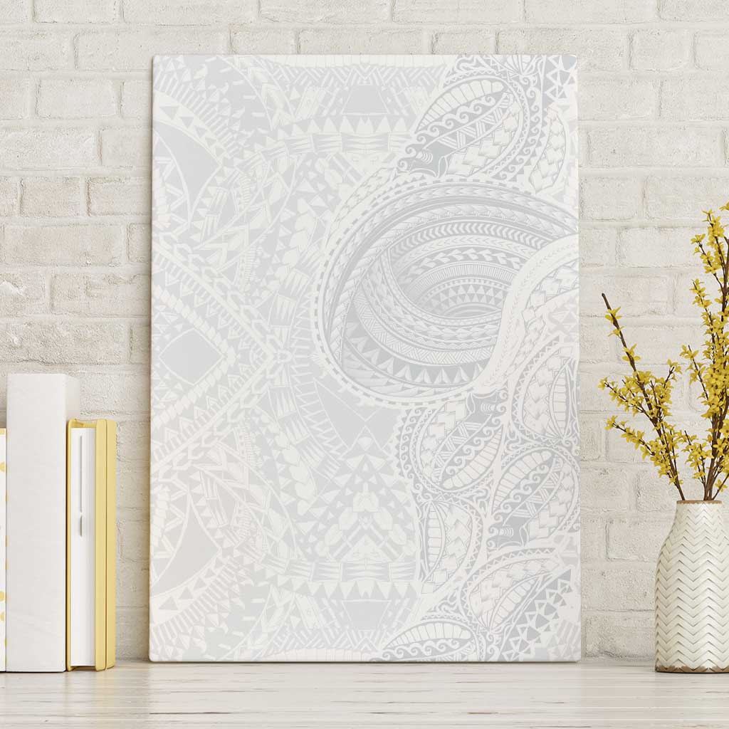 Lotu Tamaiti Canvas Wall Art Traditional Samoan Art Tattoos LT03 Without Frame White - Polynesian Pride
