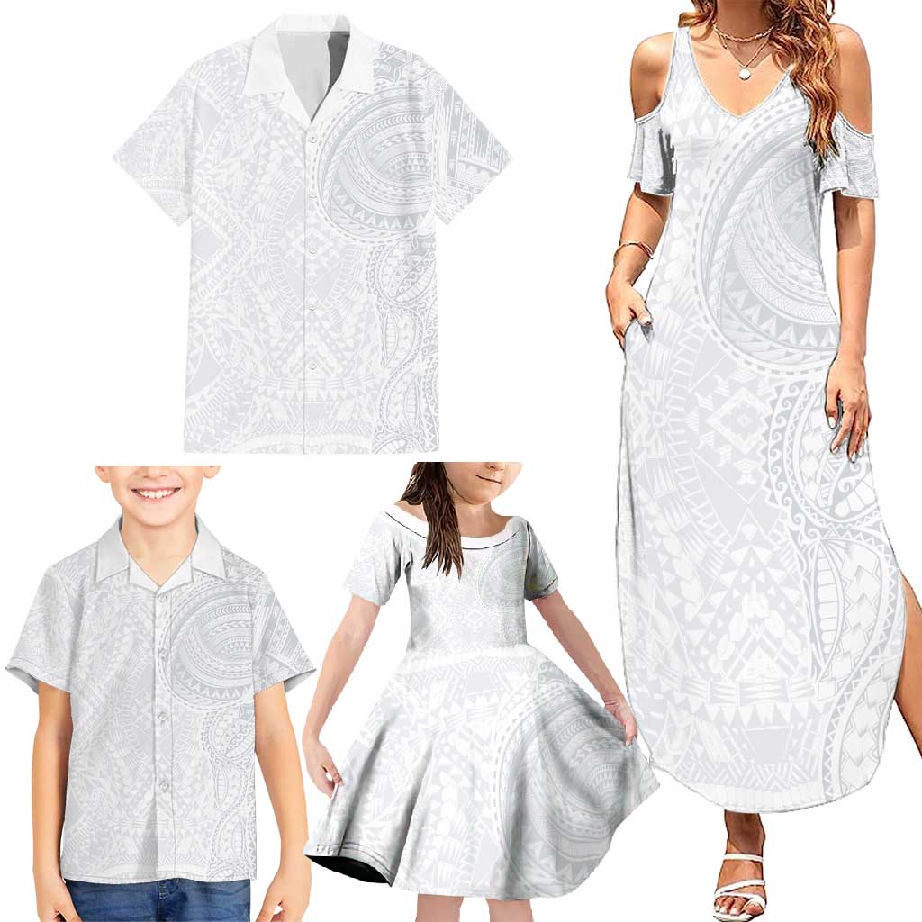 Lotu Tamaiti Family Matching Summer Maxi Dress and Hawaiian Shirt Traditional Samoan Art Tattoos - Polynesian Pride