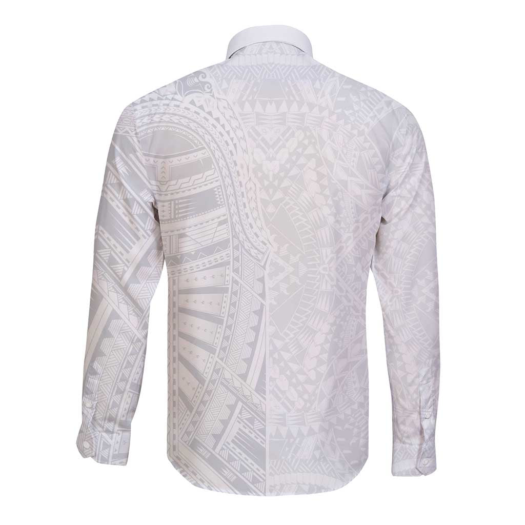 Lotu Tamaiti Long Sleeve Button Shirt Traditional Samoan Art Tattoos LT03 - Polynesian Pride