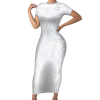 Lotu Tamaiti Short Sleeve Bodycon Dress Traditional Samoan Art Tattoos - Polynesian Pride