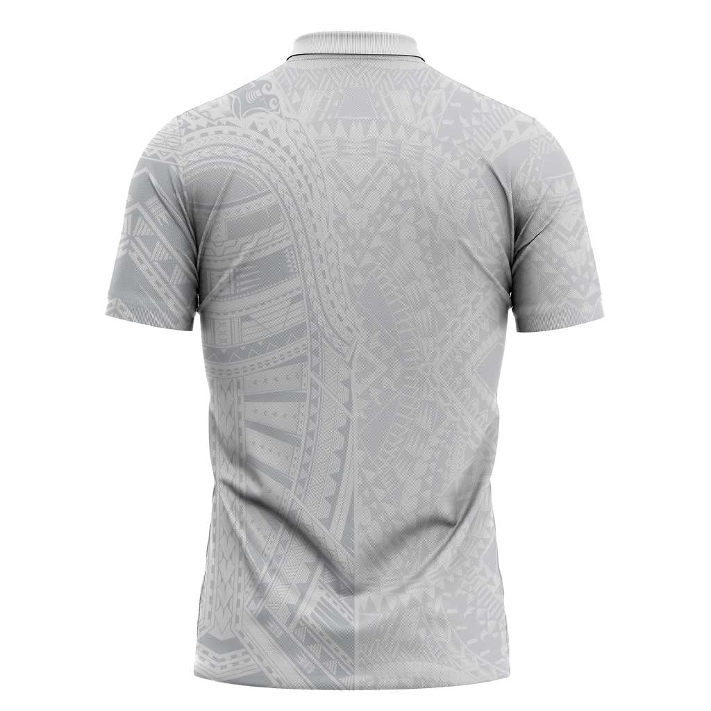 Lotu Tamaiti Zipper Polo Shirt Traditional Samoan Art Tattoos LT03 - Polynesian Pride