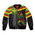 Kanaka Maoli Running Bomber Jacket Kakau Pattern with Kanaka Maoli Flag Color