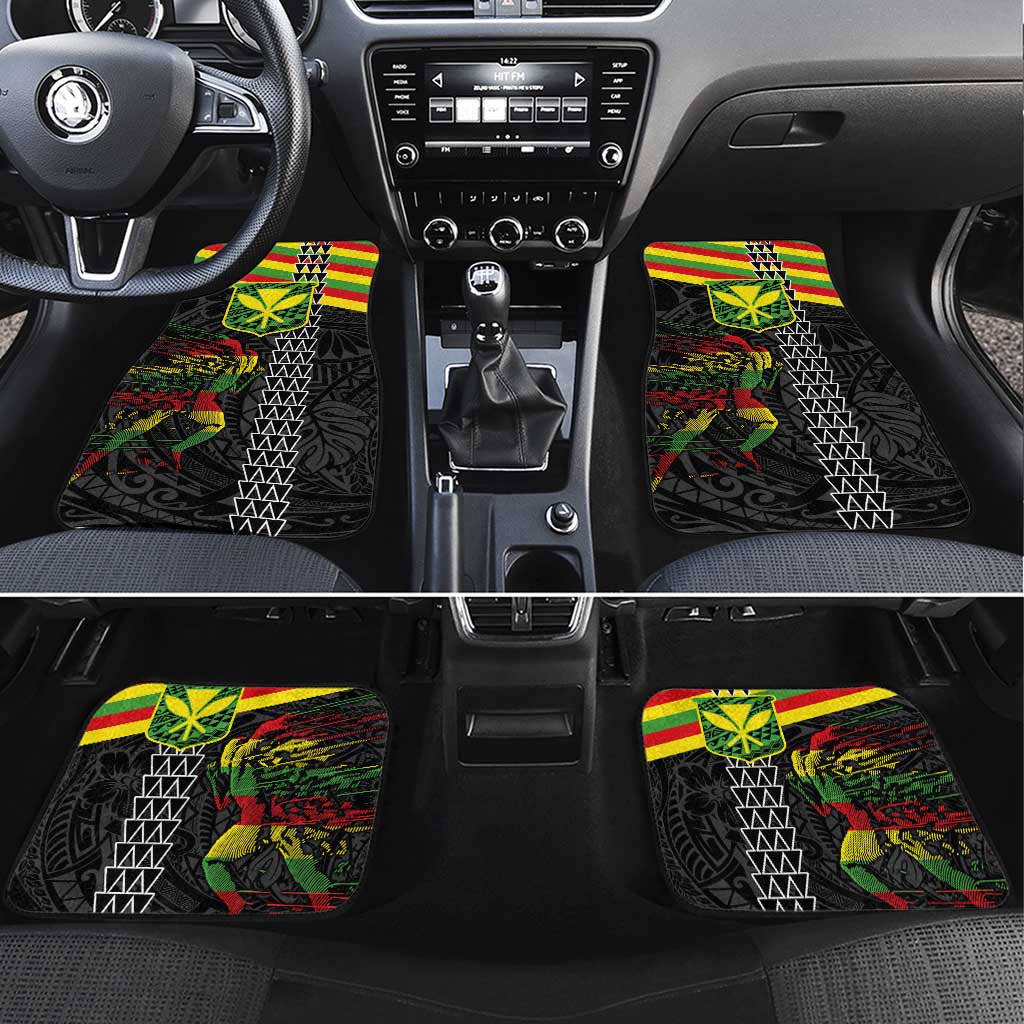 Kanaka Maoli Running Car Mats Kakau Pattern with Kanaka Maoli Flag Color