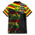 Kanaka Maoli Running Family Matching Long Sleeve Bodycon Dress and Hawaiian Shirt Kakau Pattern with Kanaka Maoli Flag Color